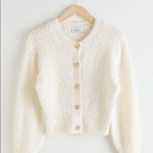 & Other Stories Bouclé Knit Cropped Cardigan